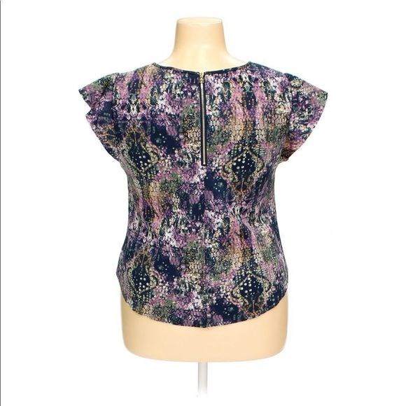 Snakeskin Flutter Sleeve Top - Picture 2 of 6